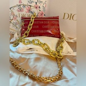Brand New! Dior Cosmetic Pouch to Clutch Crossbody Bag Purse With Chain